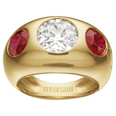 GIA Certified Siegelson Diamond Ruby Ring