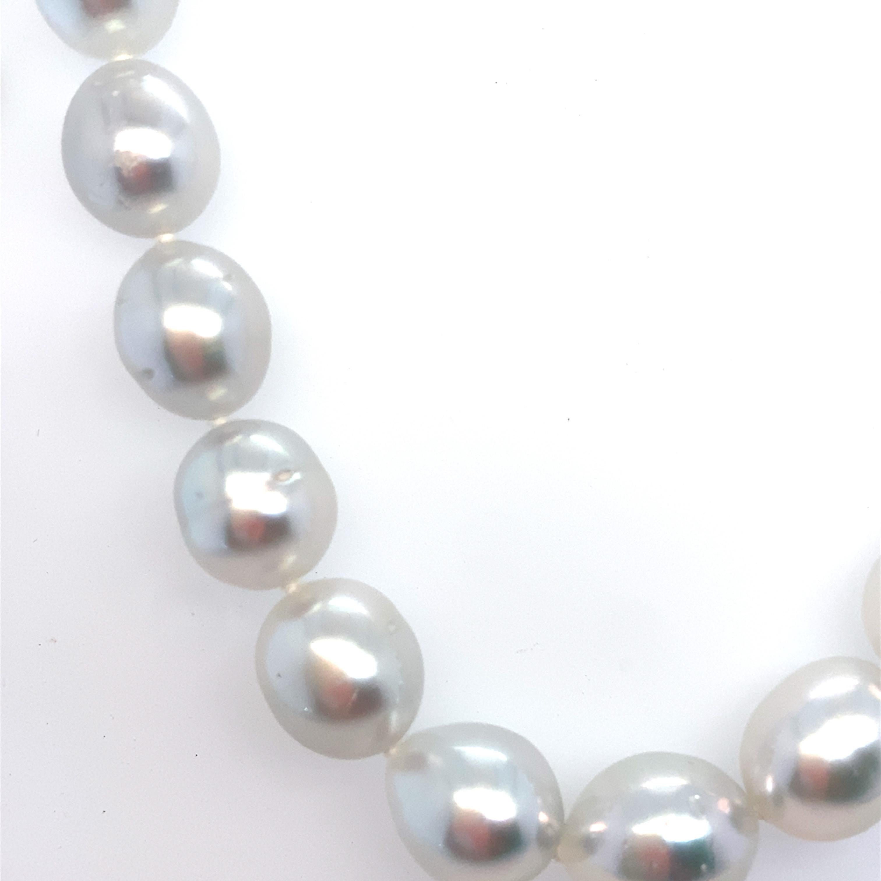Artisan GIA Certified Silver South Sea Pearl Necklace
