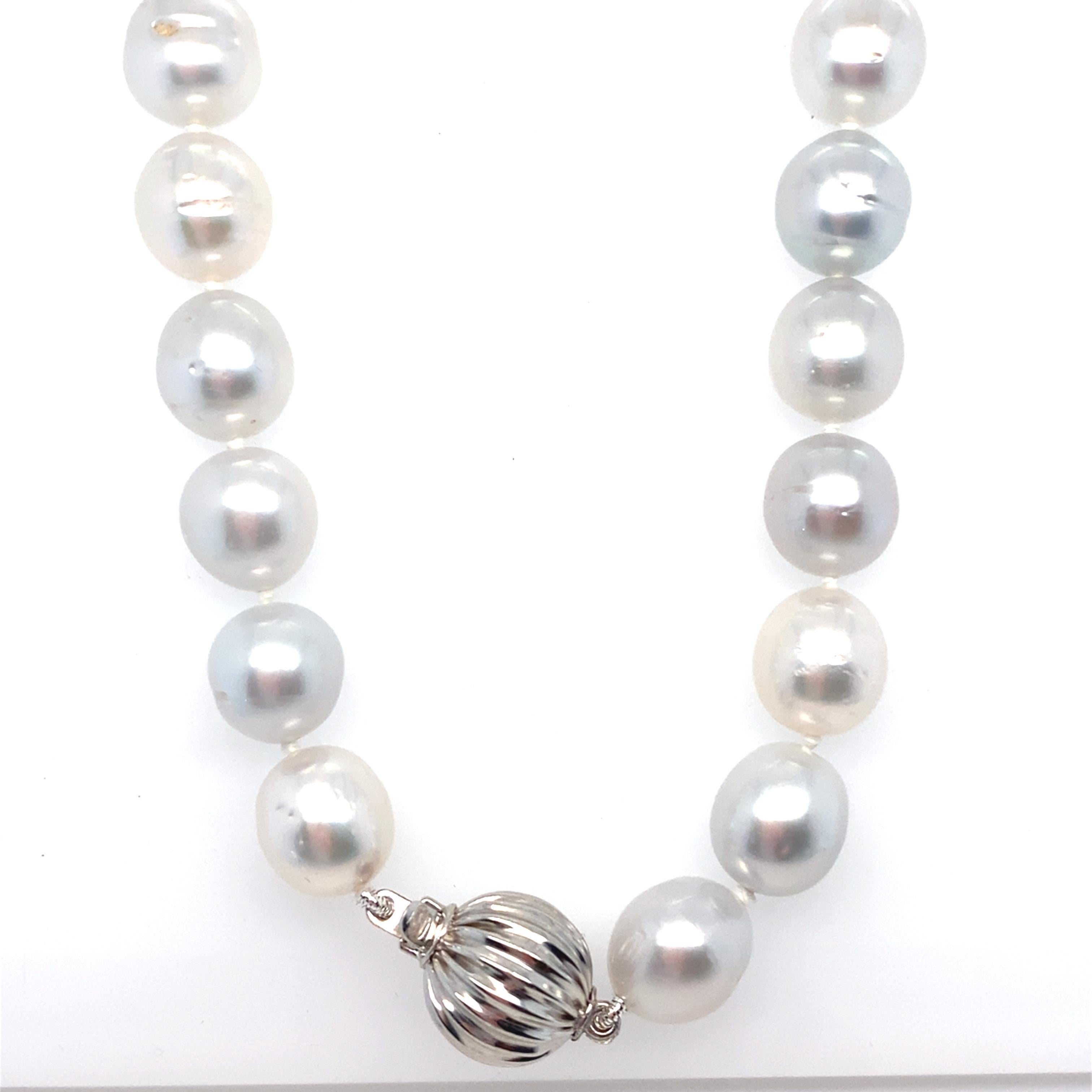 GIA Certified Silver South Sea Pearl Necklace 3