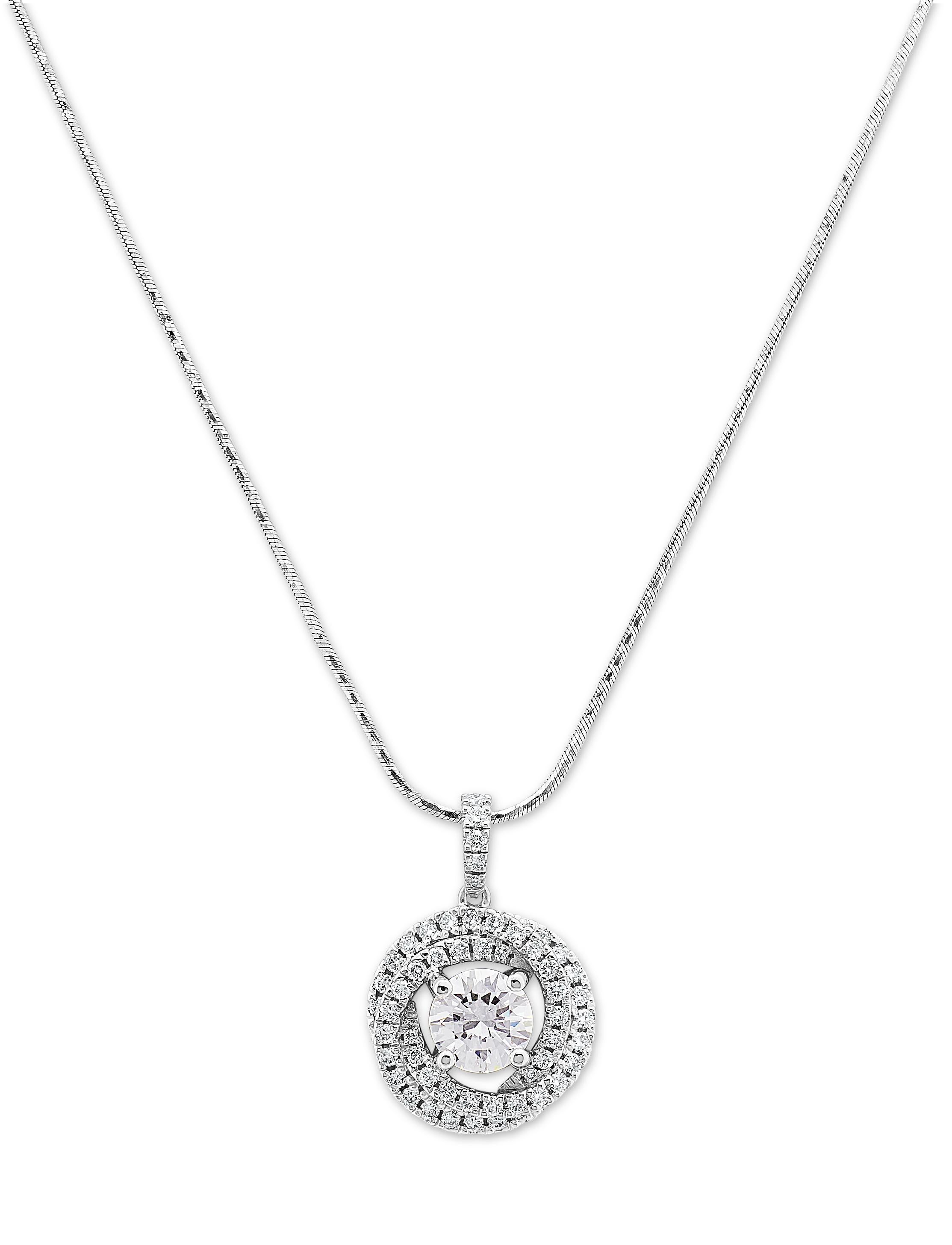 GIA certified 1.6ct D VS1 Single Stone Round Diamond Trinity Pendant Platinum In New Condition For Sale In London, GB
