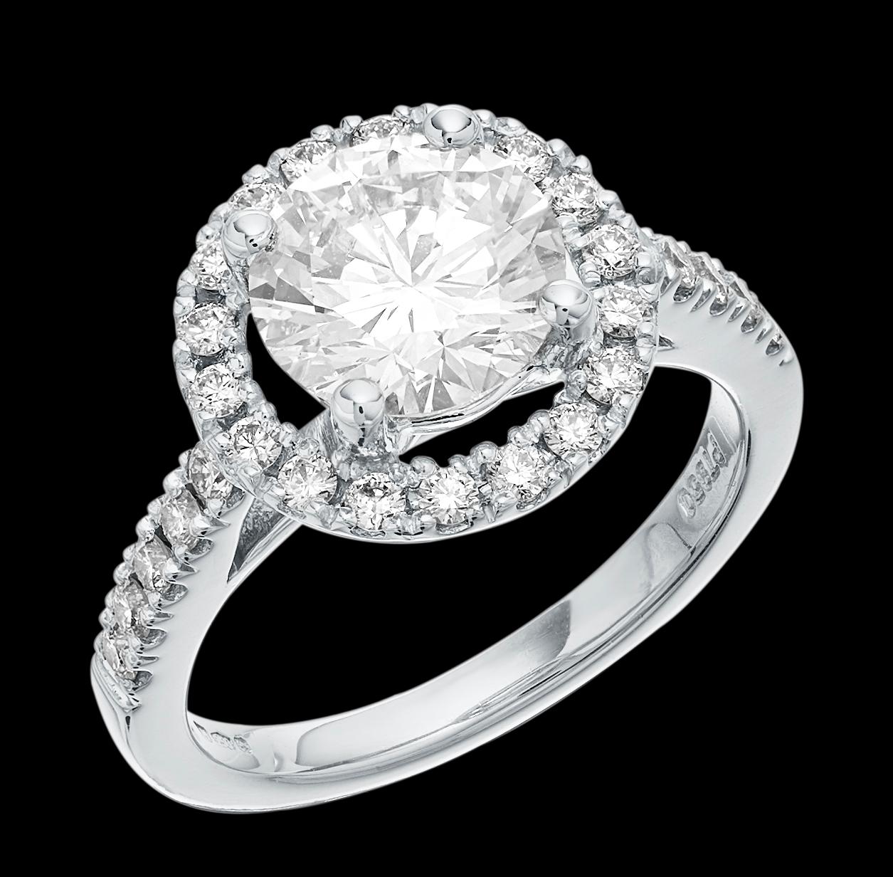GIA Certified Single Stone Round Diamond 2.05 Carat F, VVS2 Engagement Ring For Sale 1