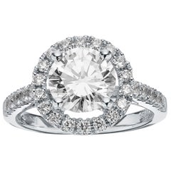 GIA-zertifizierter runder Single Stone Diamant 2,05ct F, VVS2 Verlobungsring