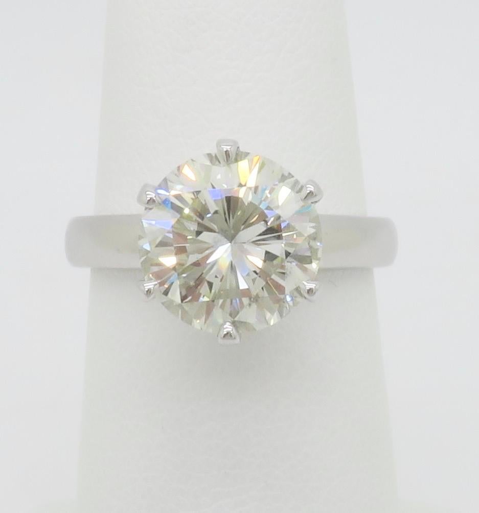 Round Cut GIA Certified Six Prong Solitaire Engagement Ring