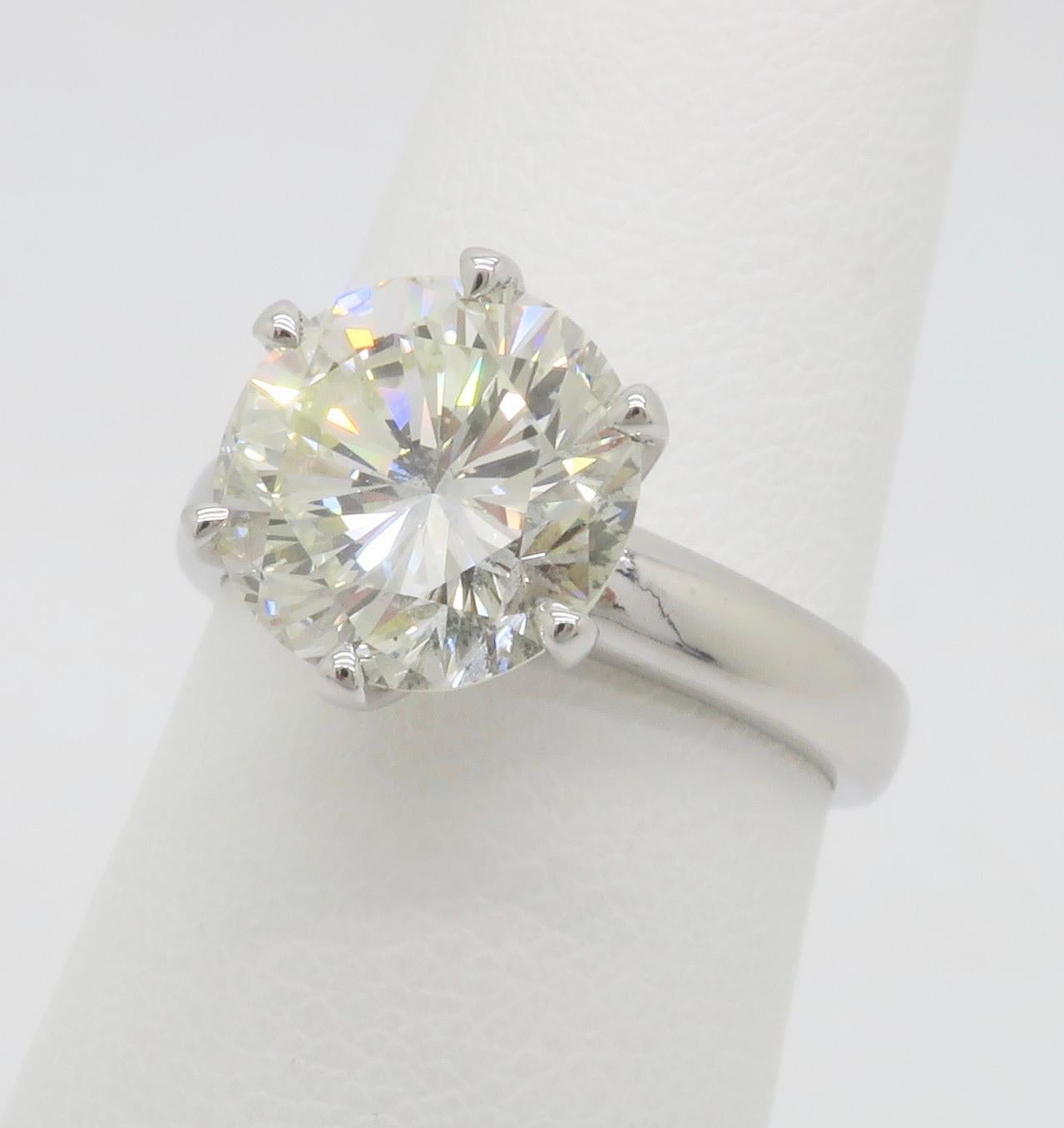 GIA Certified Six Prong Solitaire Engagement Ring In New Condition In Webster, NY