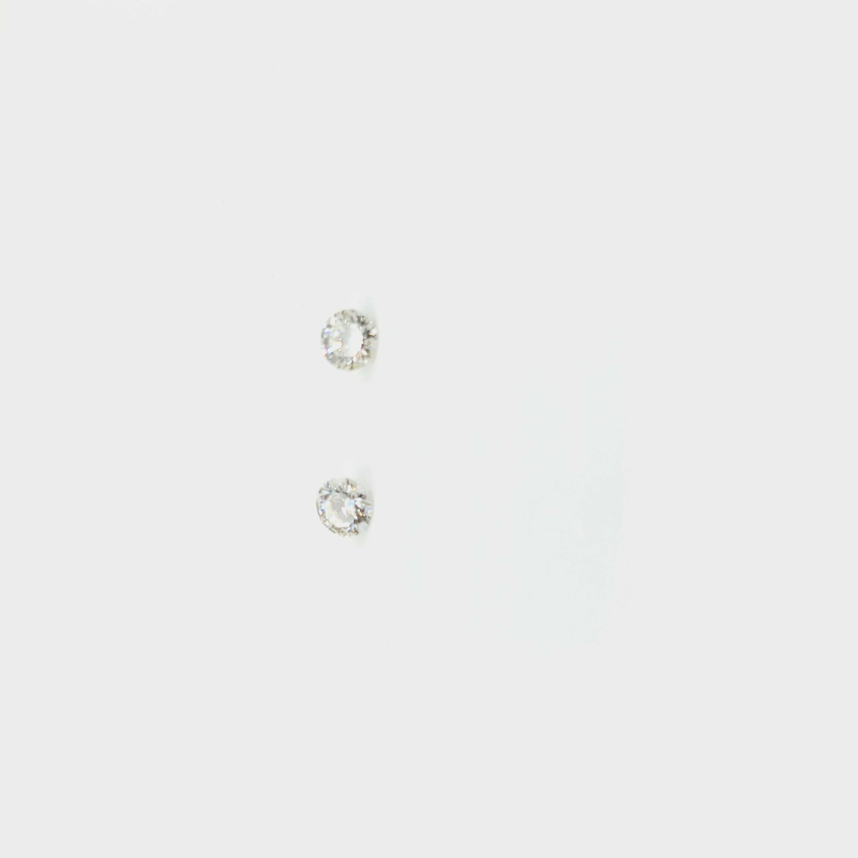Modern GIA Certified Solitaire Diamond Studs 0.24 Carat L/VS2, 0.24 Carat O-P/SI1 For Sale