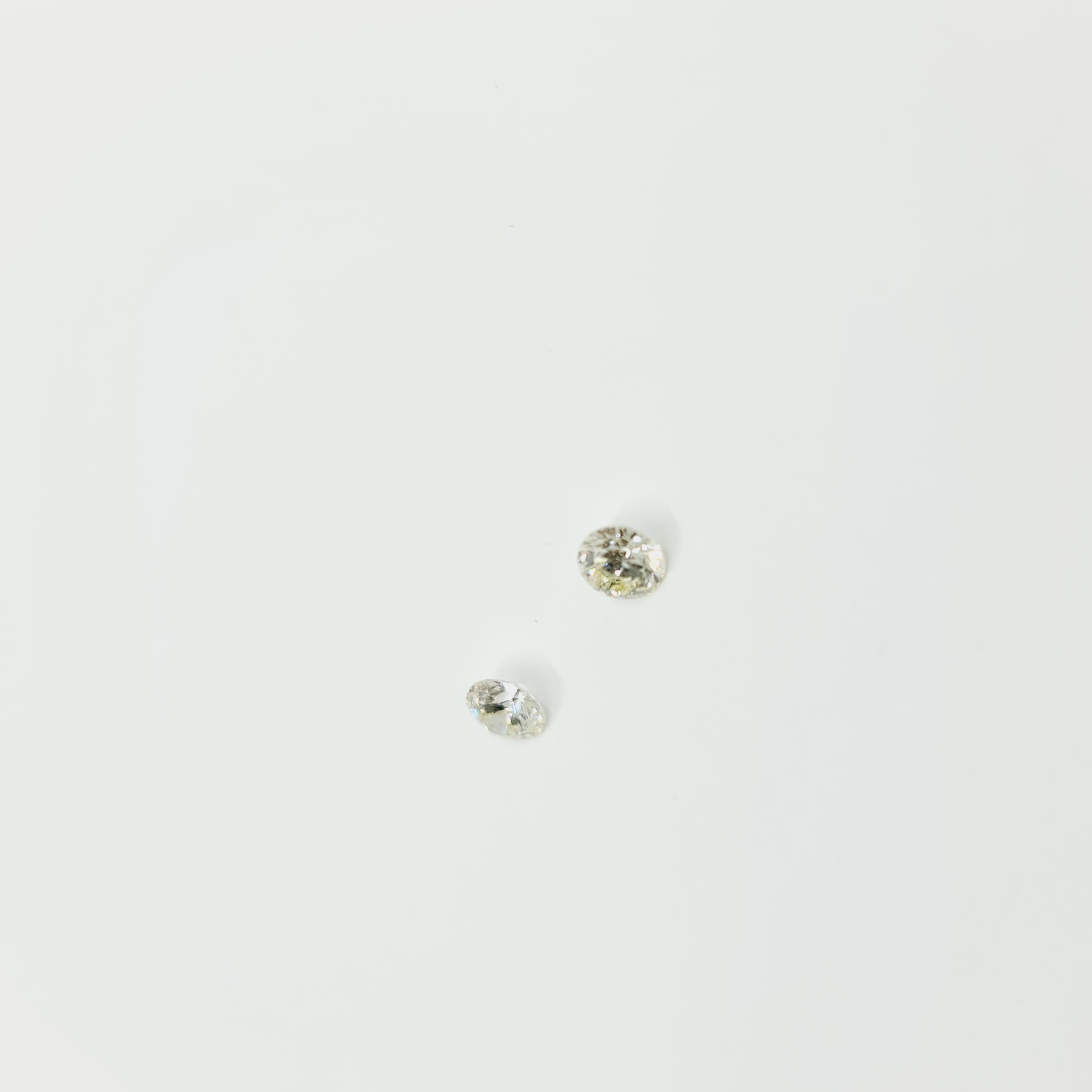 Women's GIA Certified Solitaire Diamond Studs 0.24 Carat L/VS2, 0.24 Carat O-P/SI1 For Sale
