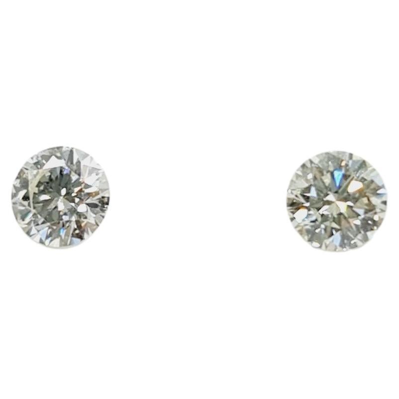 GIA Certified Solitaire Diamond Studs 0.24 Carat L/VS2, 0.24 Carat O-P/SI1