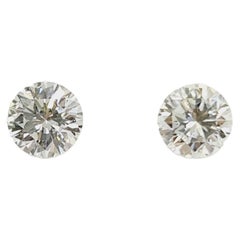 GIA Certified Solitaire Diamond Studs 0.52 Carat J/VS2, 0.51 Carat J/VS1