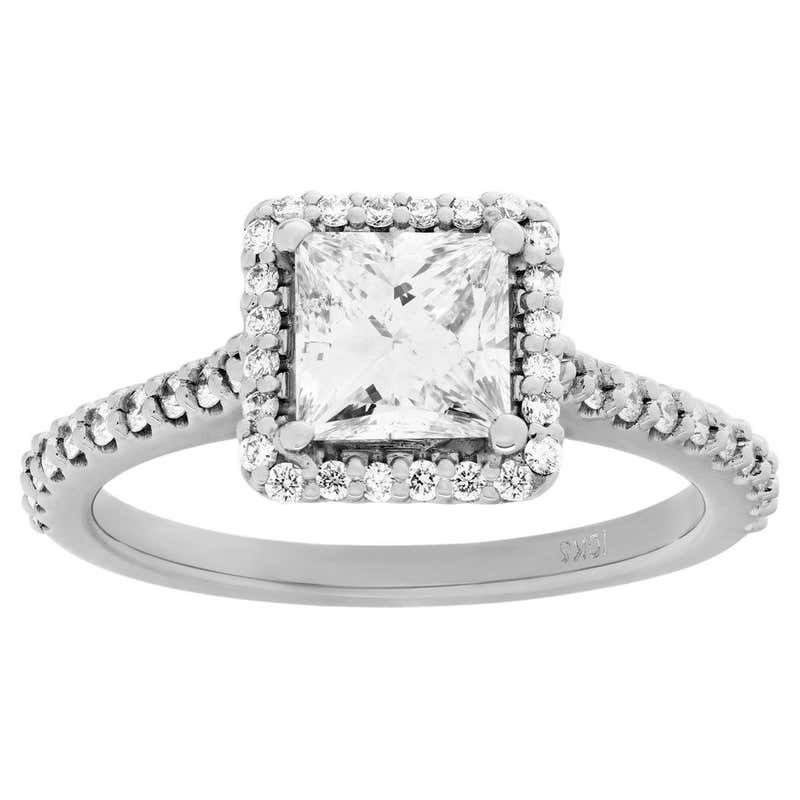 GIA Report Certified Rectangular Modified Brilliant Cut Diamond Ring, 1 ...