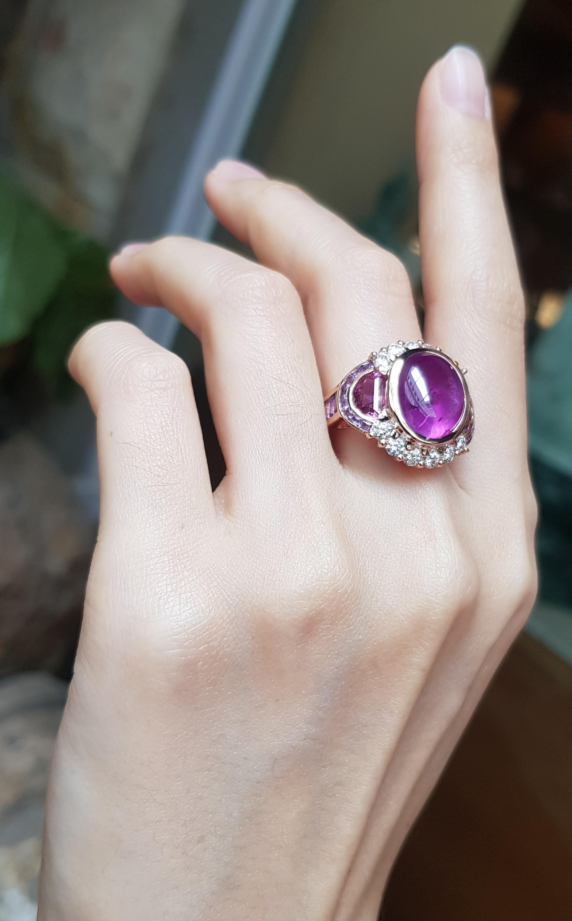purple sapphire rose gold ring