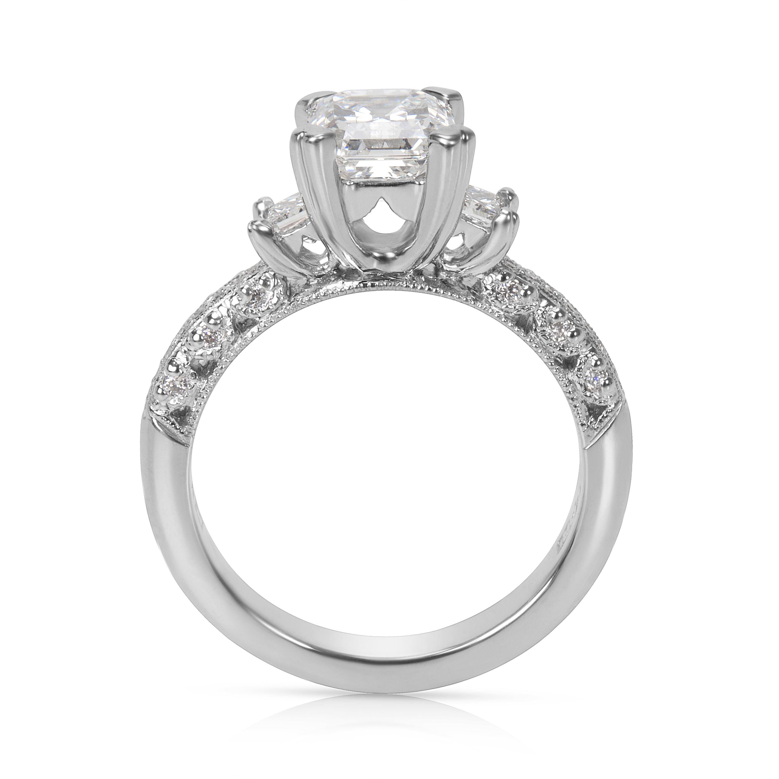 GIA Certified Tacori Diamond Engagement Ring in Platinum 1.93 Carat F VS1 In Excellent Condition In New York, NY