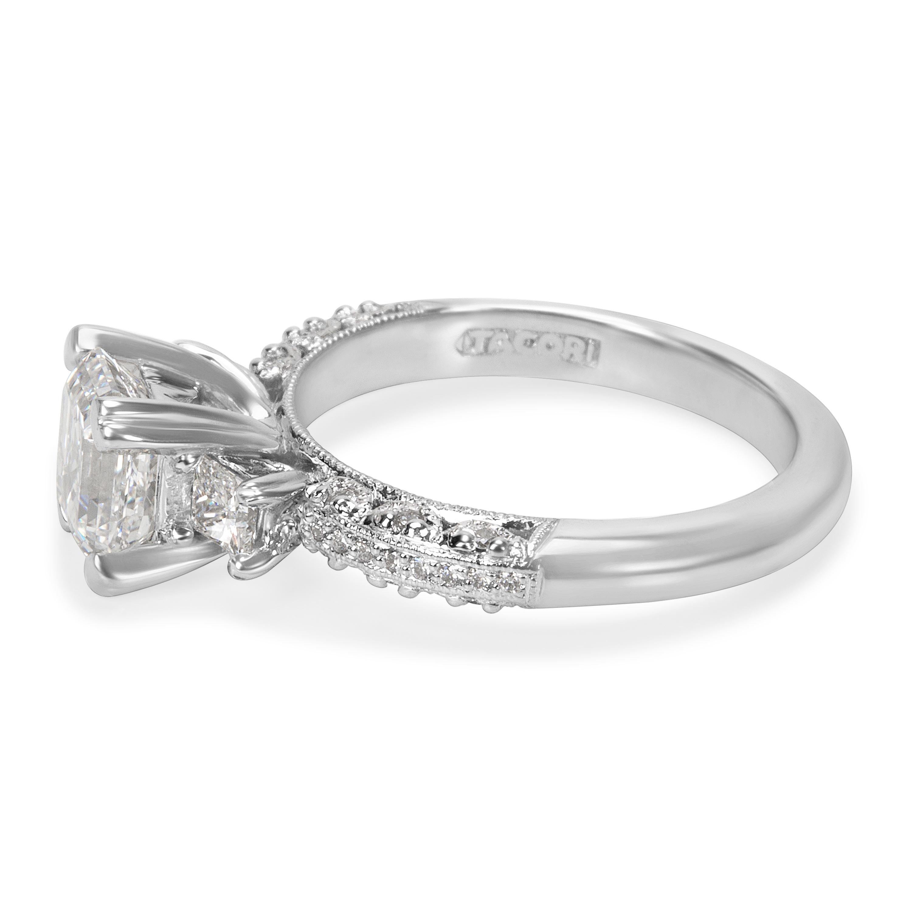Women's GIA Certified Tacori Diamond Engagement Ring in Platinum 1.93 Carat F VS1