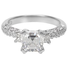 GIA Certified Tacori Diamond Engagement Ring in Platinum 1.93 Carat F VS1