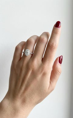 GIA Certified Tacori Petite Crescent Oval Halo Diamond Engagement Ring