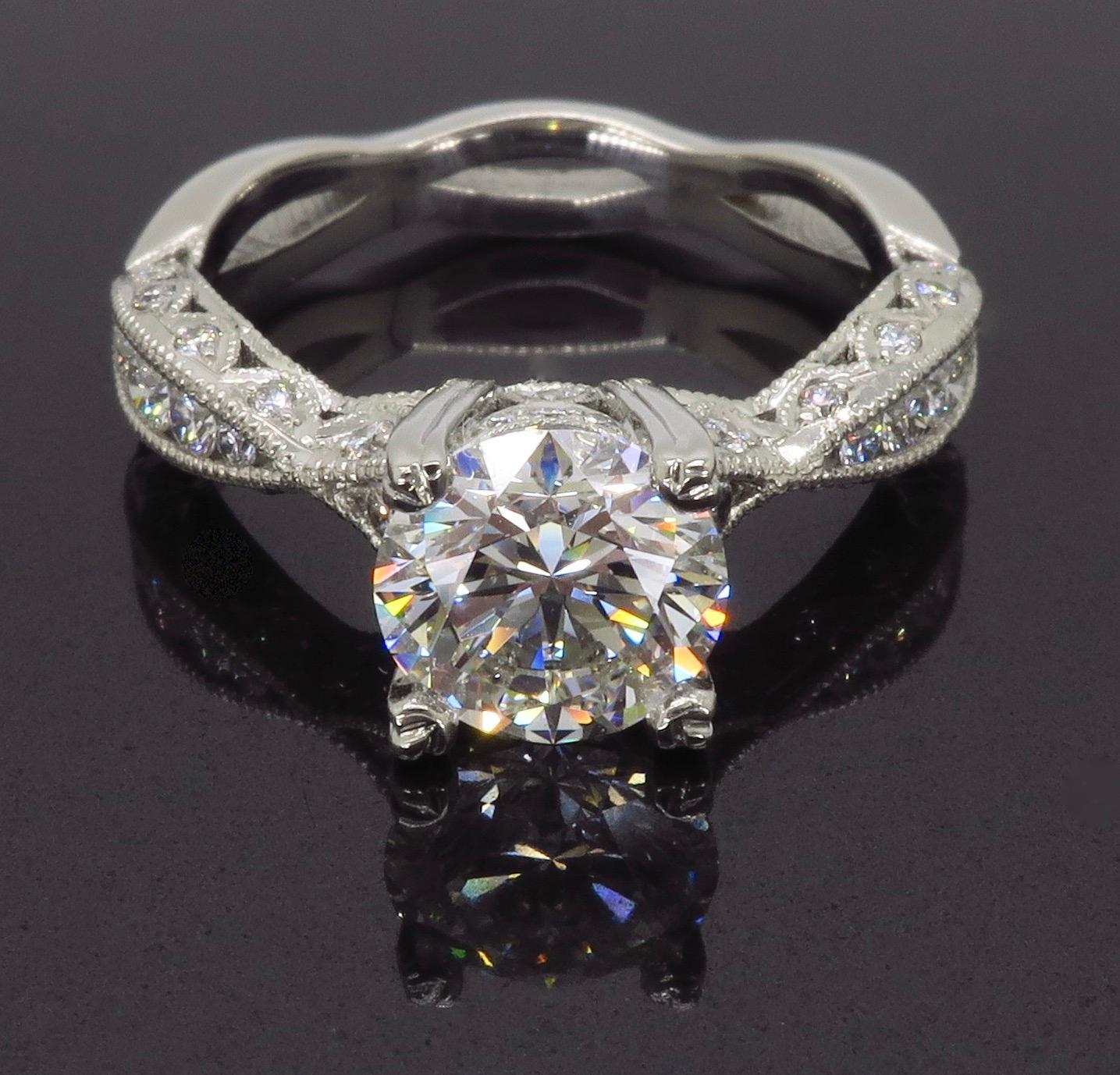 GIA Certified Tacori Platinum Diamond Engagement Ring 5