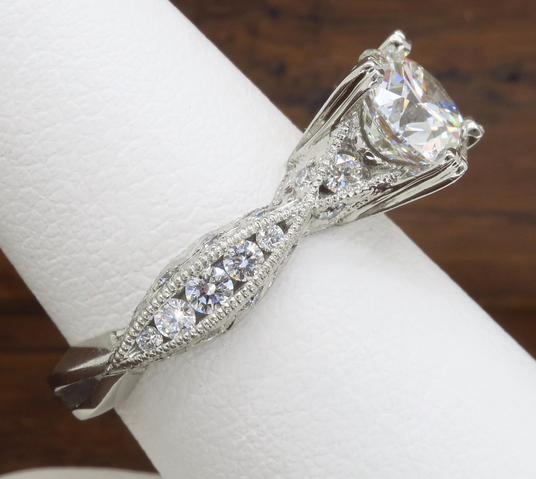 Women's GIA Certified Tacori Platinum Diamond Engagement Ring