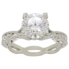 GIA Certified Tacori Platinum Diamond Engagement Ring