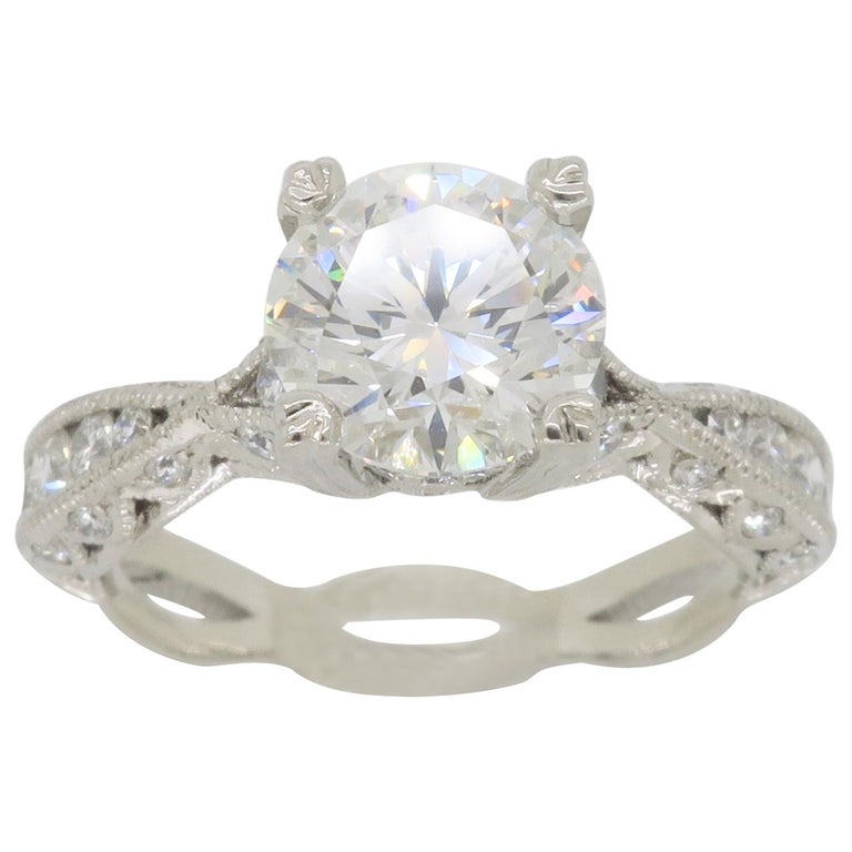GIA Certified Tacori Platinum Diamond Engagement Ring at 1stDibs