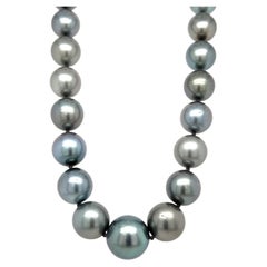 GIA Certified Tahitian Pearl Necklace with White Gold Clasp