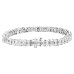 GIA Certified Tennis Bracelet with 0.30ct each Emerald Cut Diamonds