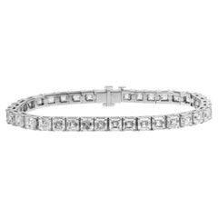 GIA Certified Tennis Bracelet with Asscher Cut Diamonds 0.50ct each