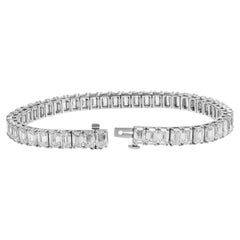 GIA Certified Tennis Bracelet with Emerald Cut Diamonds 0.30ct each