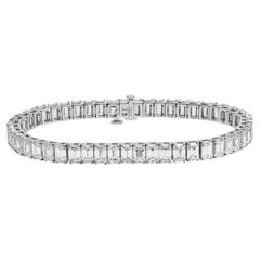 GIA Certified Tennis Bracelet with Emerald Cut Diamonds 0.30ct each