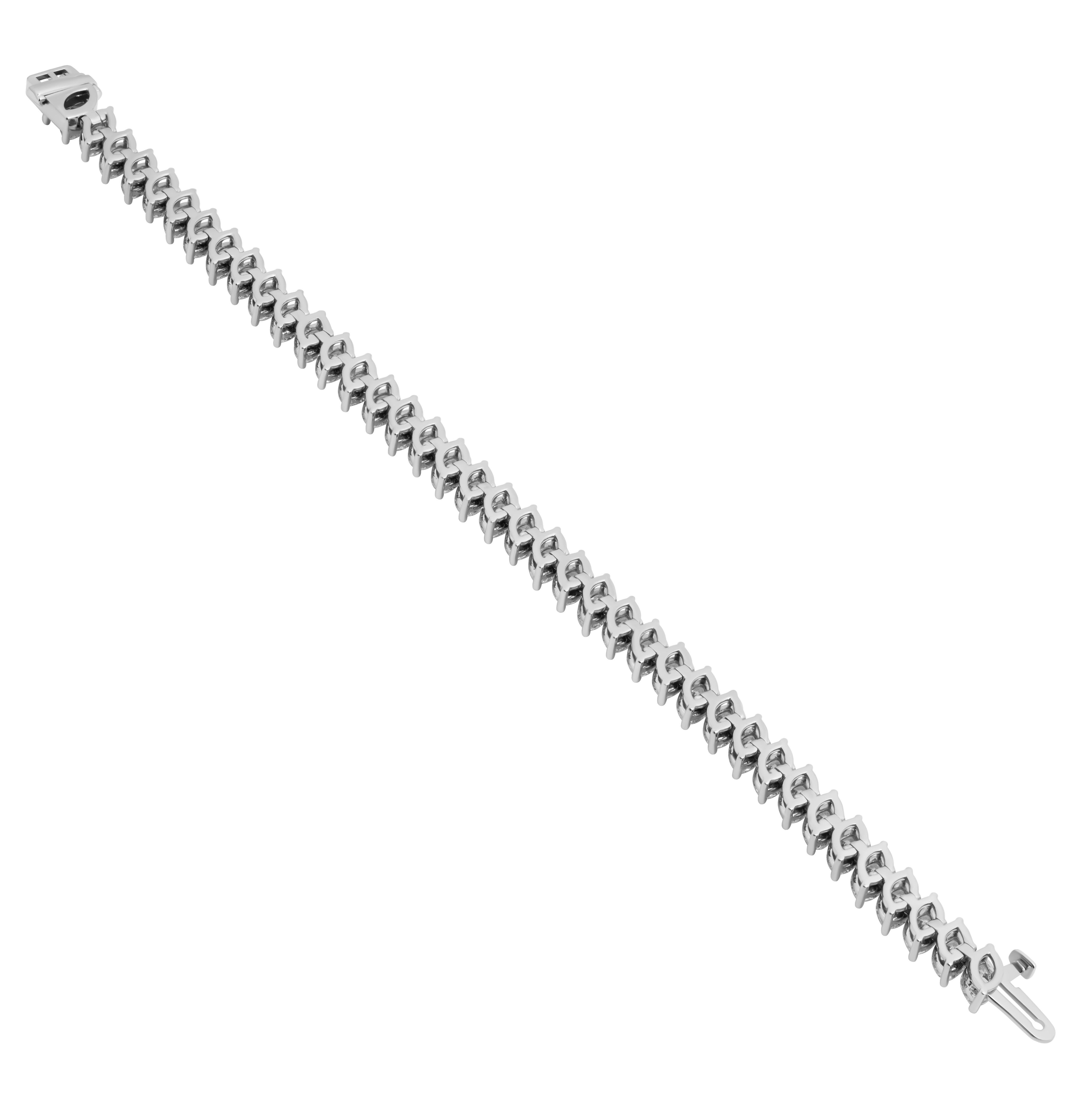 Pulsera de tenis certificada por el GIA con diamantes Marquee Corte marquesa en venta
