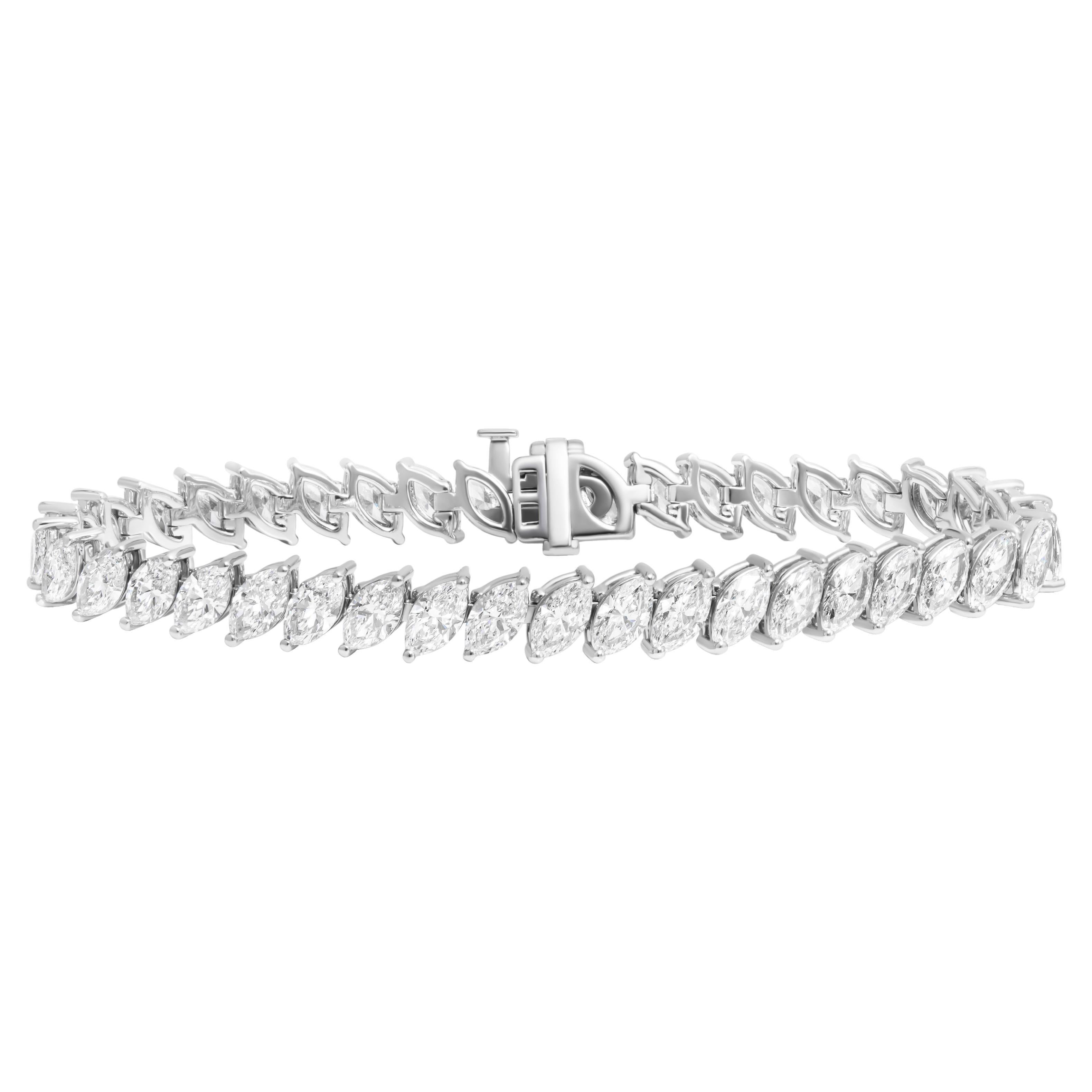Pulsera de tenis certificada por el GIA con diamantes Marquee en venta