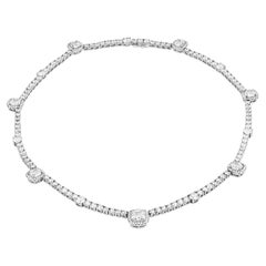 GIA Certified Tennis Necklace with Cushion cut and Round diamonds