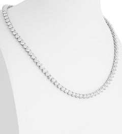 GIA Certified Tennis Necklace with Round Diamonds 24.95ct