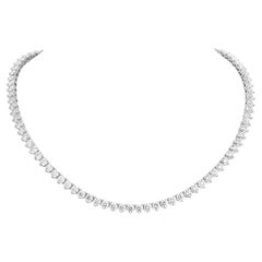 GIA Certified Tennis Necklace with Round Diamonds 24.95ct