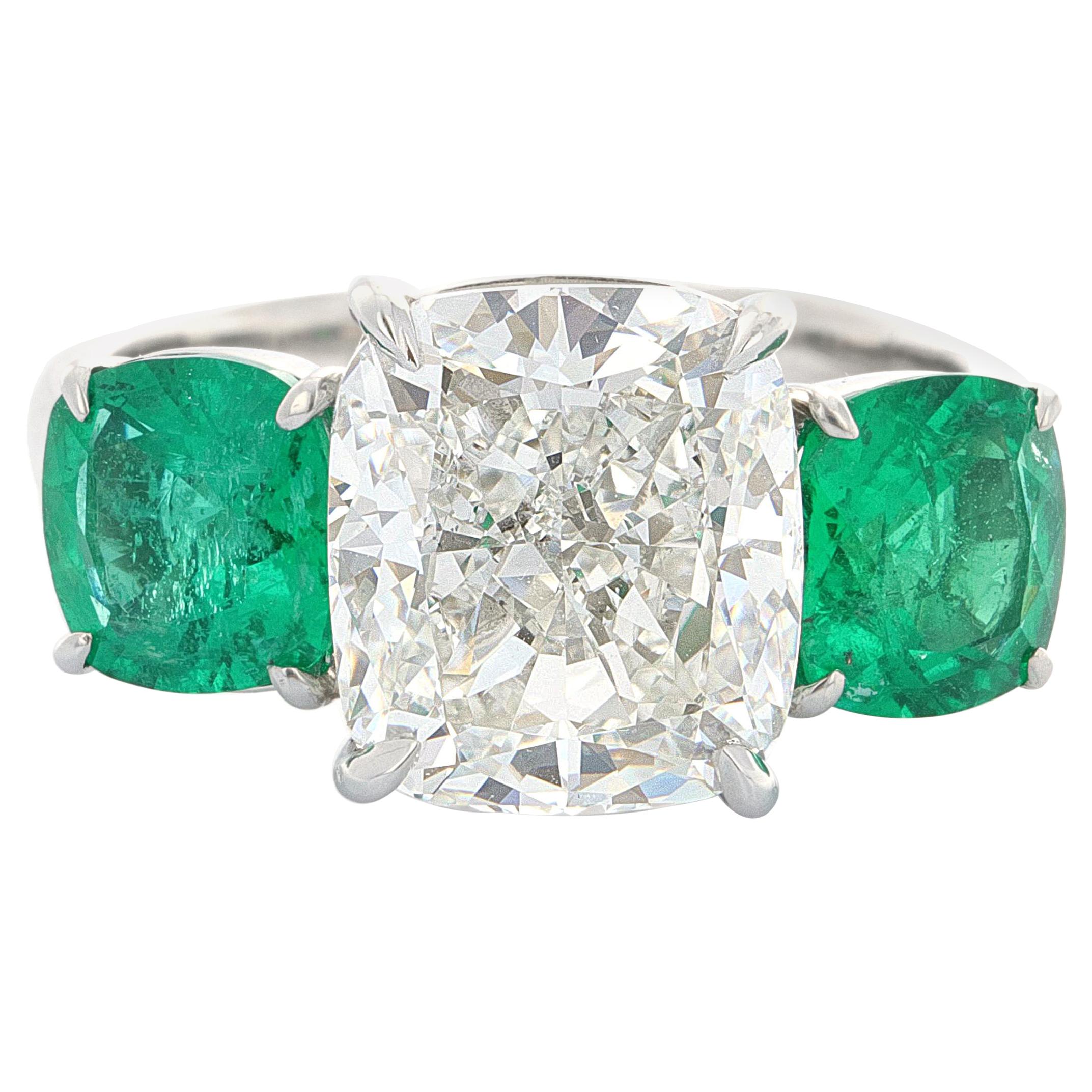 GIA Certified Green Emerald Diamond Ring For Sale at 1stDibs three gia green, emerald green