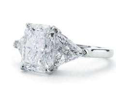GIA Certified Three Stone Radiant Trillion Cut Diamond Ring