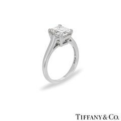 GIA Certified Tiffany & Co. Emerald Cut Diamond Engagement Ring 1.59ct E/VS1