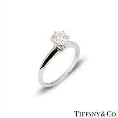 GIA Certified Tiffany & Co. Platinum Diamond Setting Ring 1.05ct G/VS1
