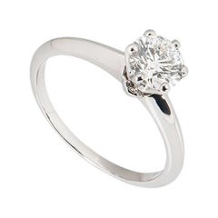 GIA Certified Tiffany & Co. Platinum Diamond Setting Ring 1.05ct G/VS1