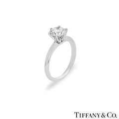 GIA Certified Tiffany & Co. Platinum Diamond Setting Ring 1.09ct D/IF