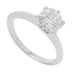GIA Certified Tiffany & Co. Platinum Diamond Setting Ring 1.09ct D/IF