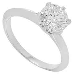 GIA Certified Tiffany & Co. Platinum Diamond Setting Ring 1.09ct D/IF