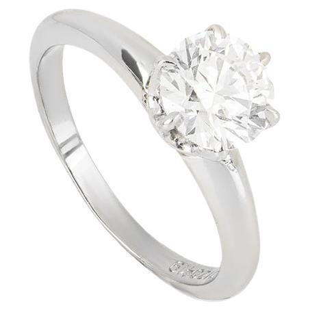 GIA-zertifizierte Tiffany & Co. Platin Diamantfassung Ring 1,10 Karat I/VVS2 