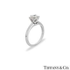 GIA Certified Tiffany & Co. Round Brilliant Cut Diamond Ring 1.01ct E/VS1