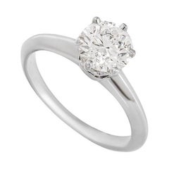 GIA Certified Tiffany & Co. Round Brilliant Cut Diamond Ring 1.01ct E/VS1