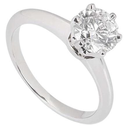 GIA Certified Tiffany & Co. Round Brilliant Cut Diamond Ring 1.01ct E/VS1