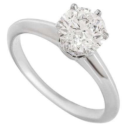 GIA Certified Tiffany & Co. Round Brilliant Cut Diamond Ring 1.01ct E/VS1 For Sale