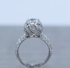 GIA Certified Tiffany & Co. Schlumberger Platinum Engagement Diamond Ring