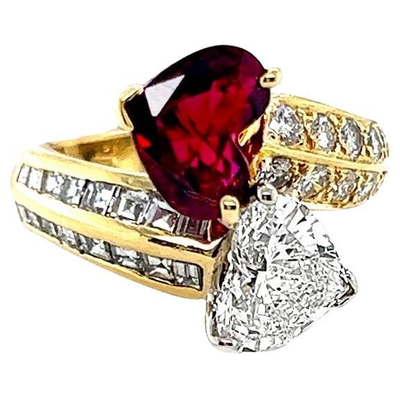 GIA Certified Siegelson Diamond Ruby Ring For Sale at 1stDibs