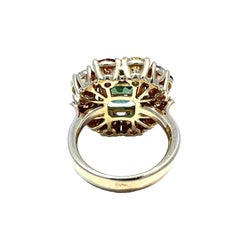 GIA-Certified Tourmaline, Diamond & Garnet Ring in 18K Yellow Gold