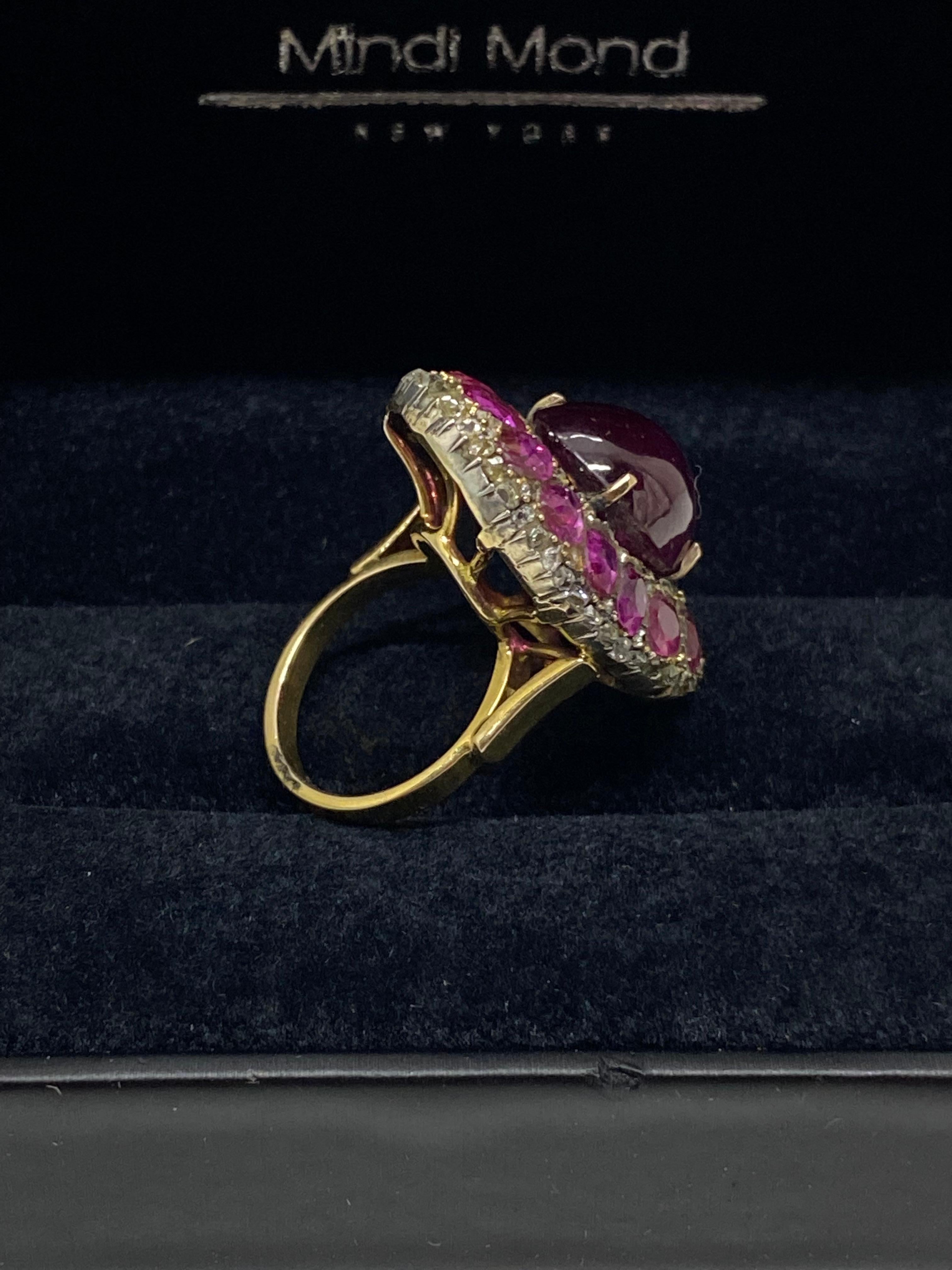 GIA Certified Unheated 15.57 Carat Ruby and 6.25 CTW Unheated Pink Sapphire Ring 5