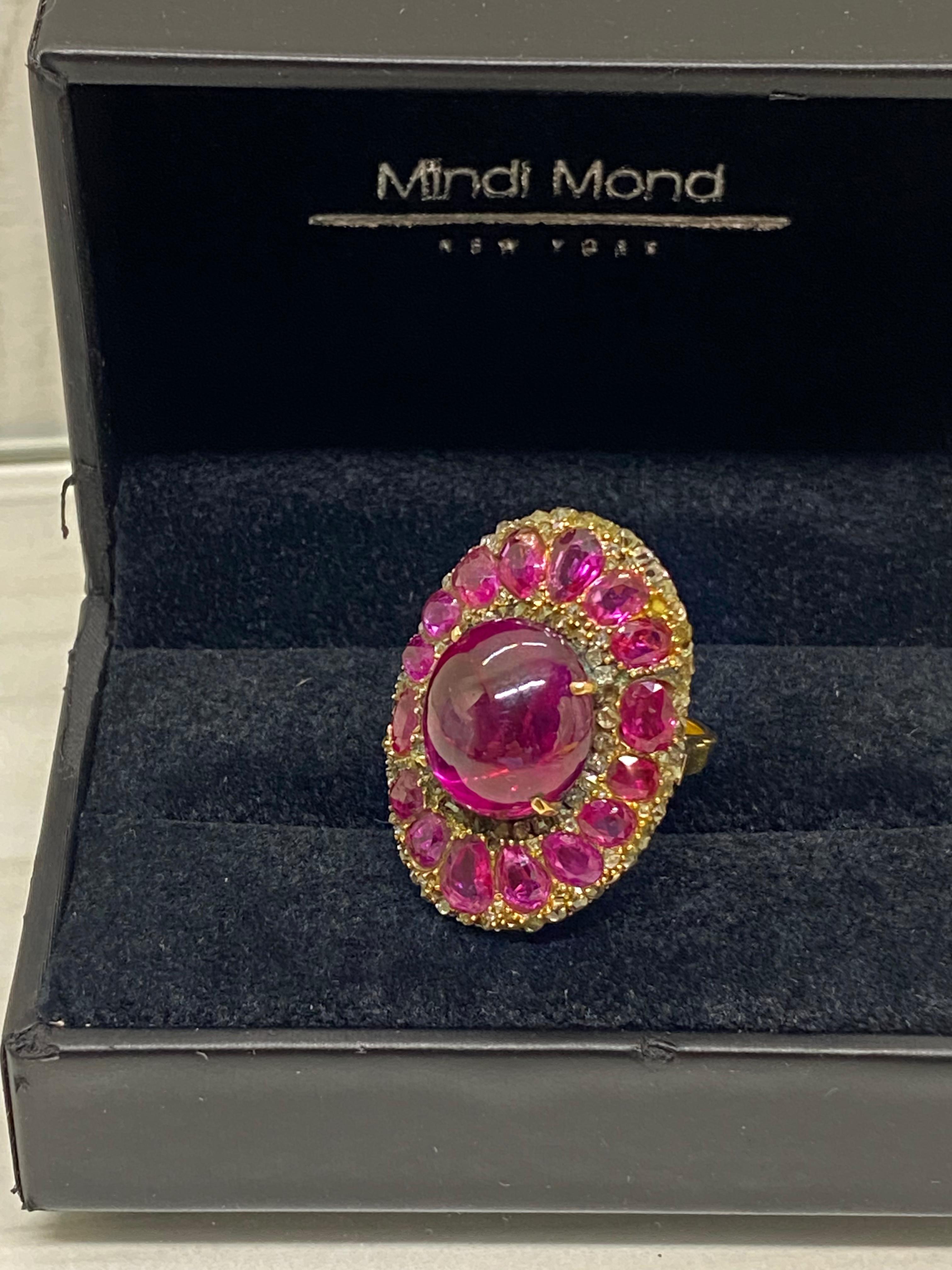 GIA Certified Unheated 15.57 Carat Ruby and 6.25 CTW Unheated Pink Sapphire Ring In Excellent Condition In New York, NY